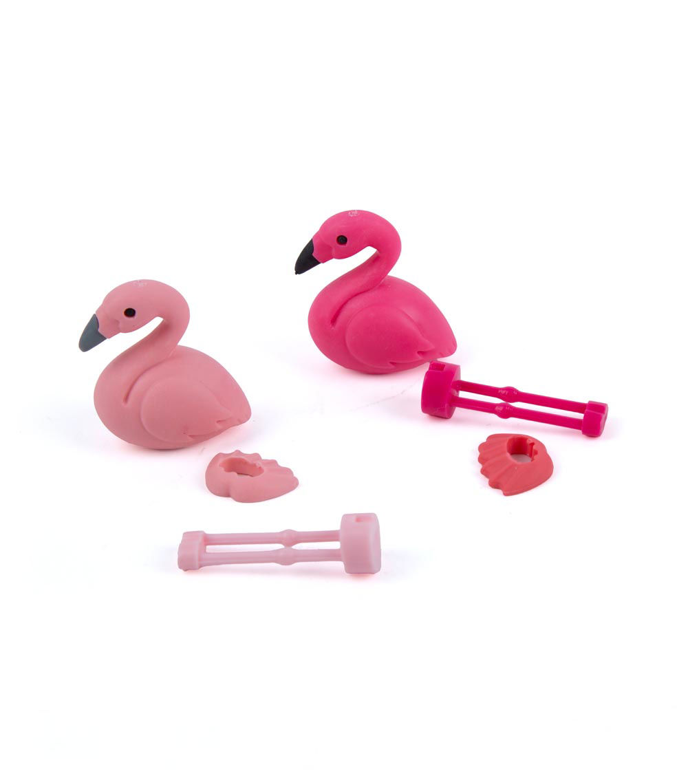 Flamingo Erasers, Pink & Dark Pink (2 pcs)