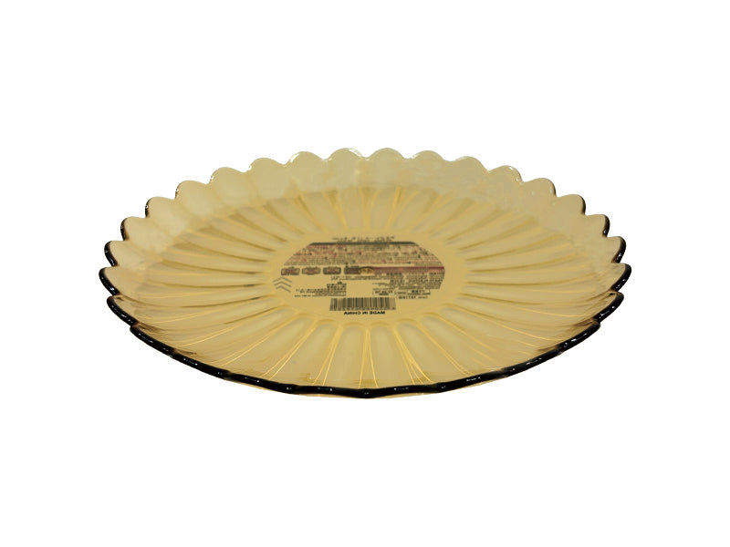 Sunburst Design Glass Plate – Gold