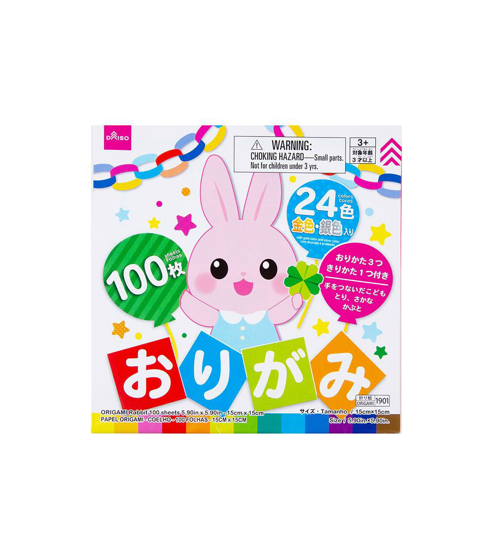 Origami Rabbit Paper, Multicolor (100 sheets) - 15cm x 15cm