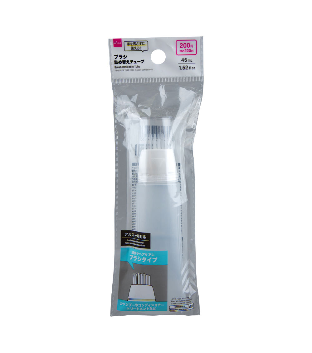Brush Refillable Tube – Clear (45 ml -1.52 fl oz)
