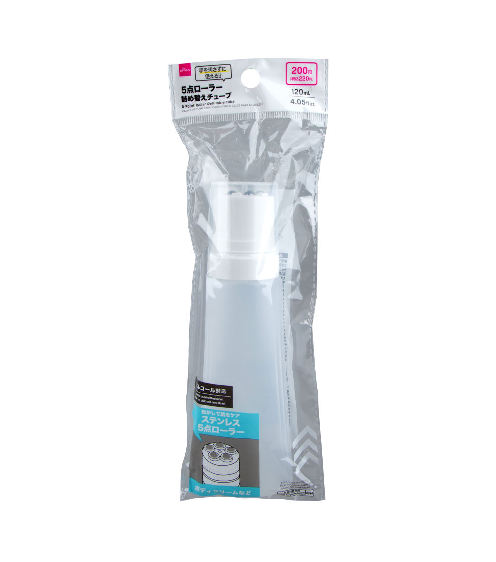 5-Point Roller Refillable Tube – Clear (4.05 fl oz -120ml)