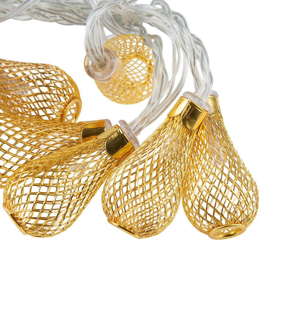 USB Powered Teardrop Garland Light, Warm Yellow (10 LEDs)