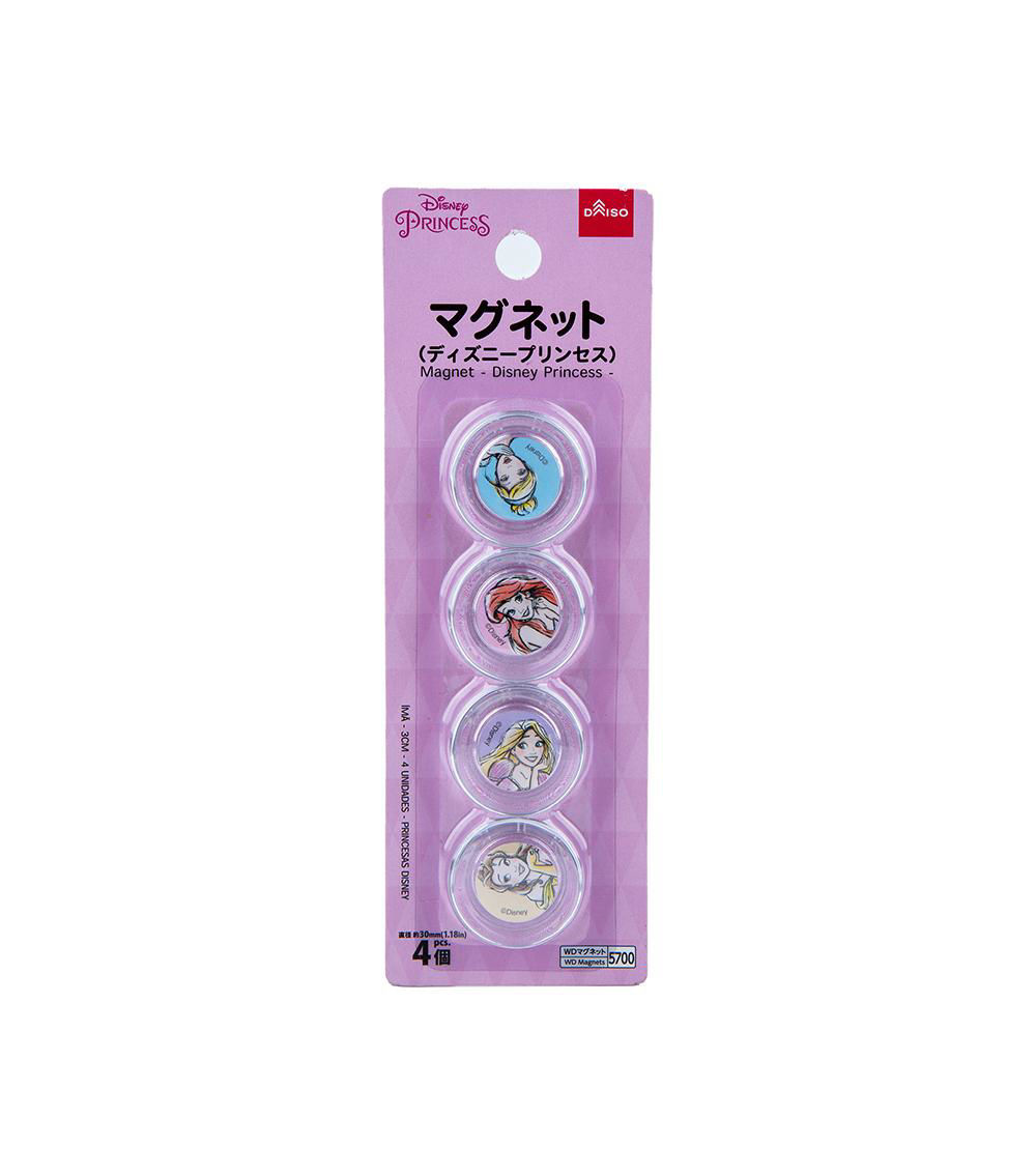 Disney Princess Magnets, Assorted (4 pcs) - 30mm