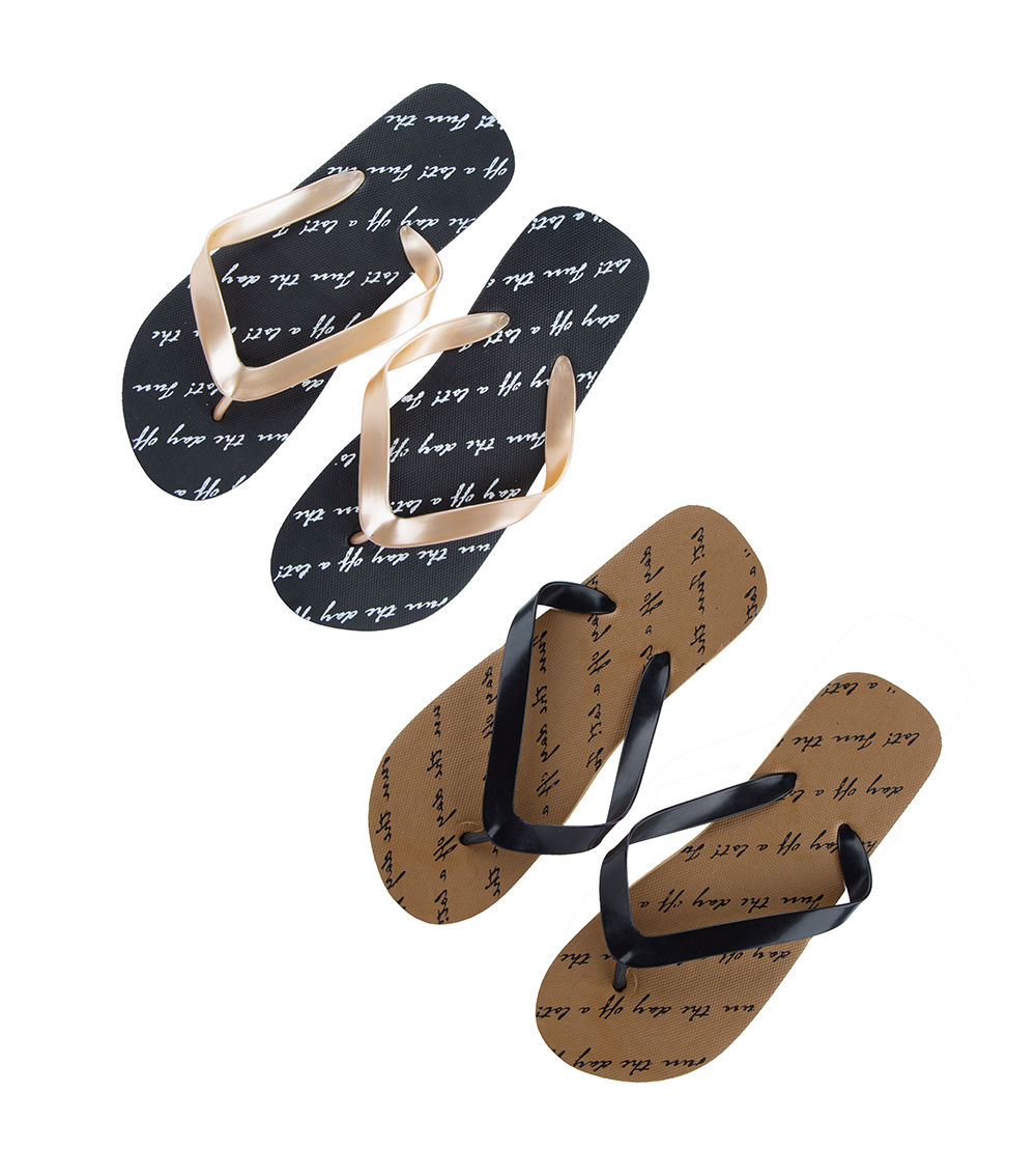 Typography Beach Sandals, Assorted (1 pc) - US 6-8/EU 38-41