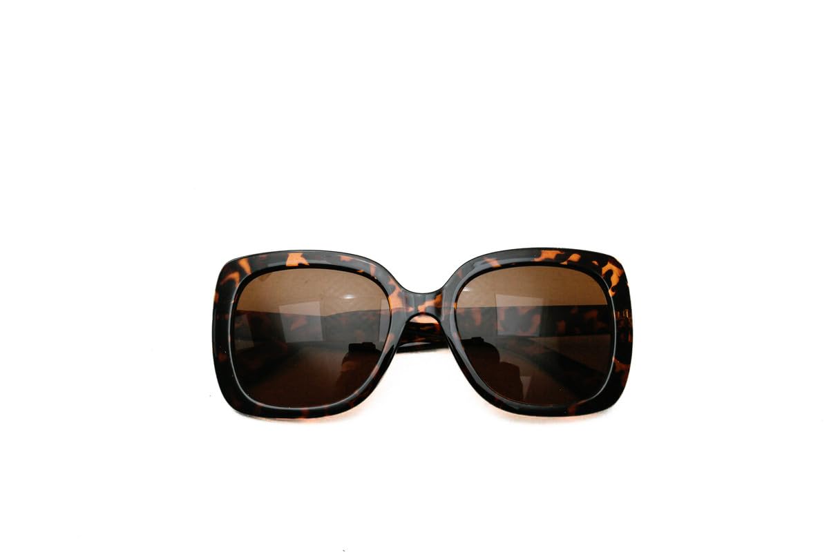 Electric Family Tortoiseshell Brown Square Sunglasses Statement Square Sunglasses in Tortoise – Jessica Simpson main image 4