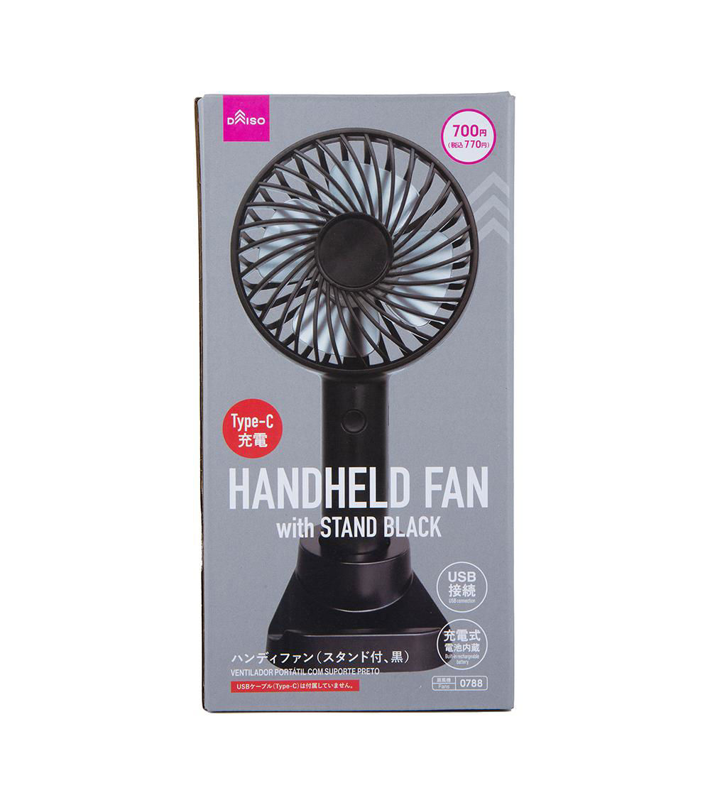 Handheld Fan with Stand, Black