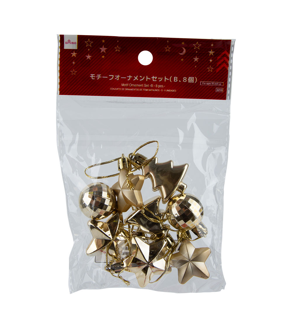 Christmas Motif Ornament Set – B 8 pcs Assorted (1 pc)