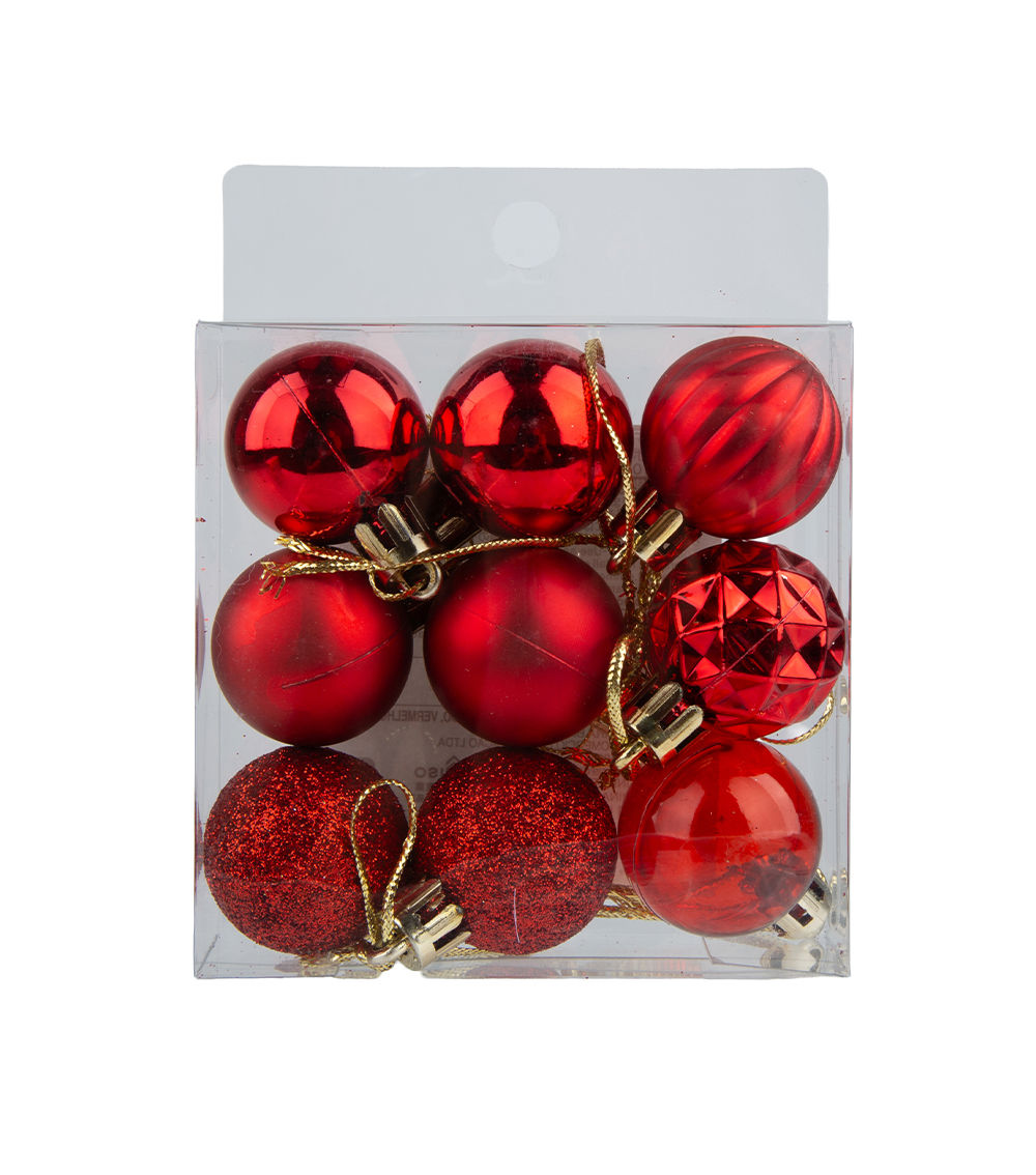 Christmas Mini Ornament Set of 9 – 1.18in/3cm, Assorted 1pc