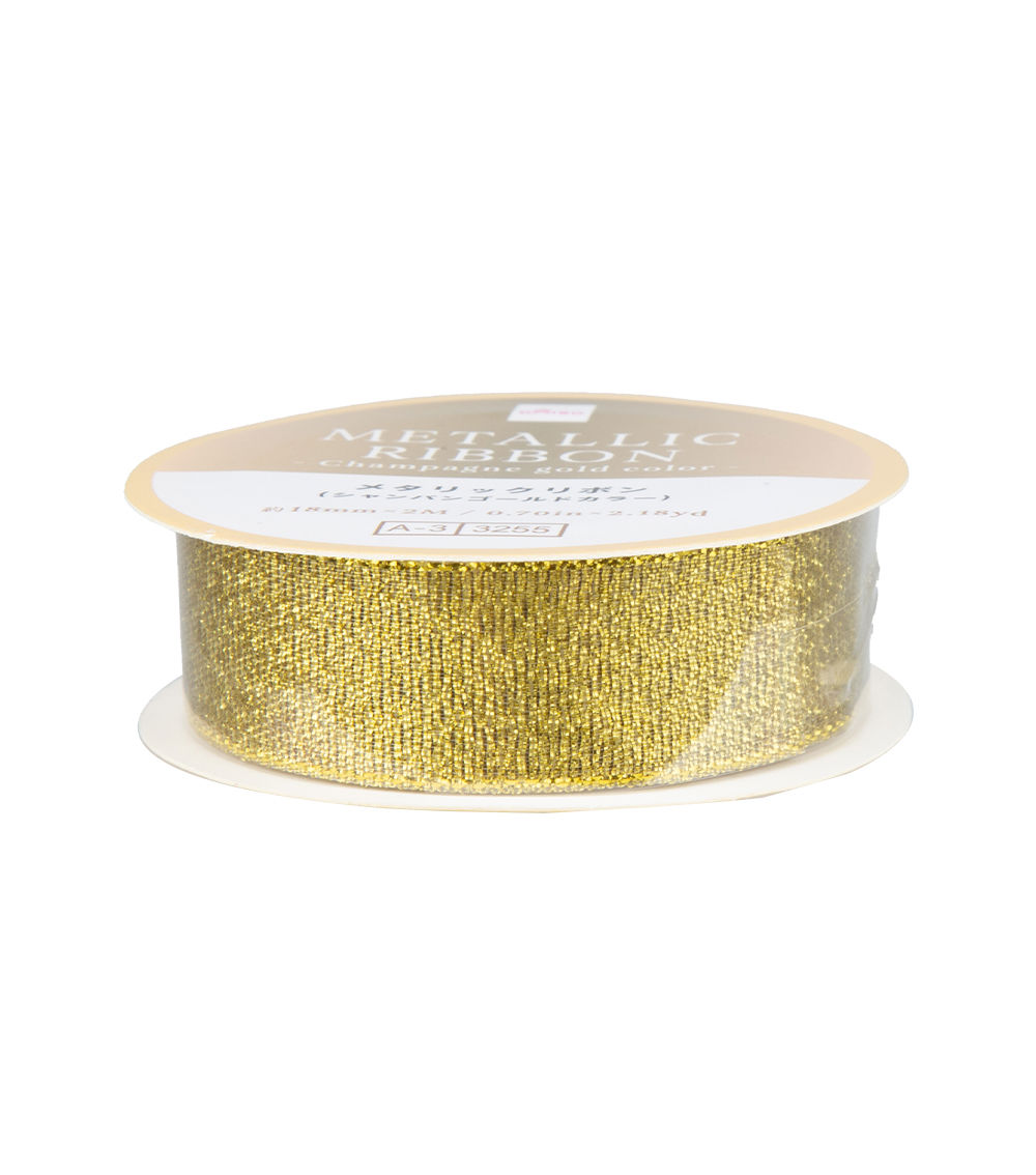 Metallic Ribbon – Christmas Champagne Gold Assorted (1 pc)