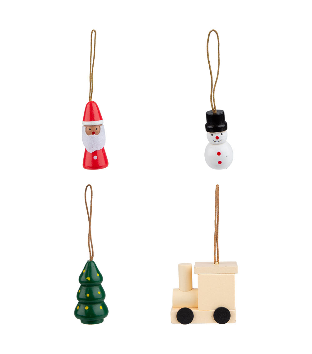 Christmas Wooden Ornament – Mascot, Assorted (1 pc)