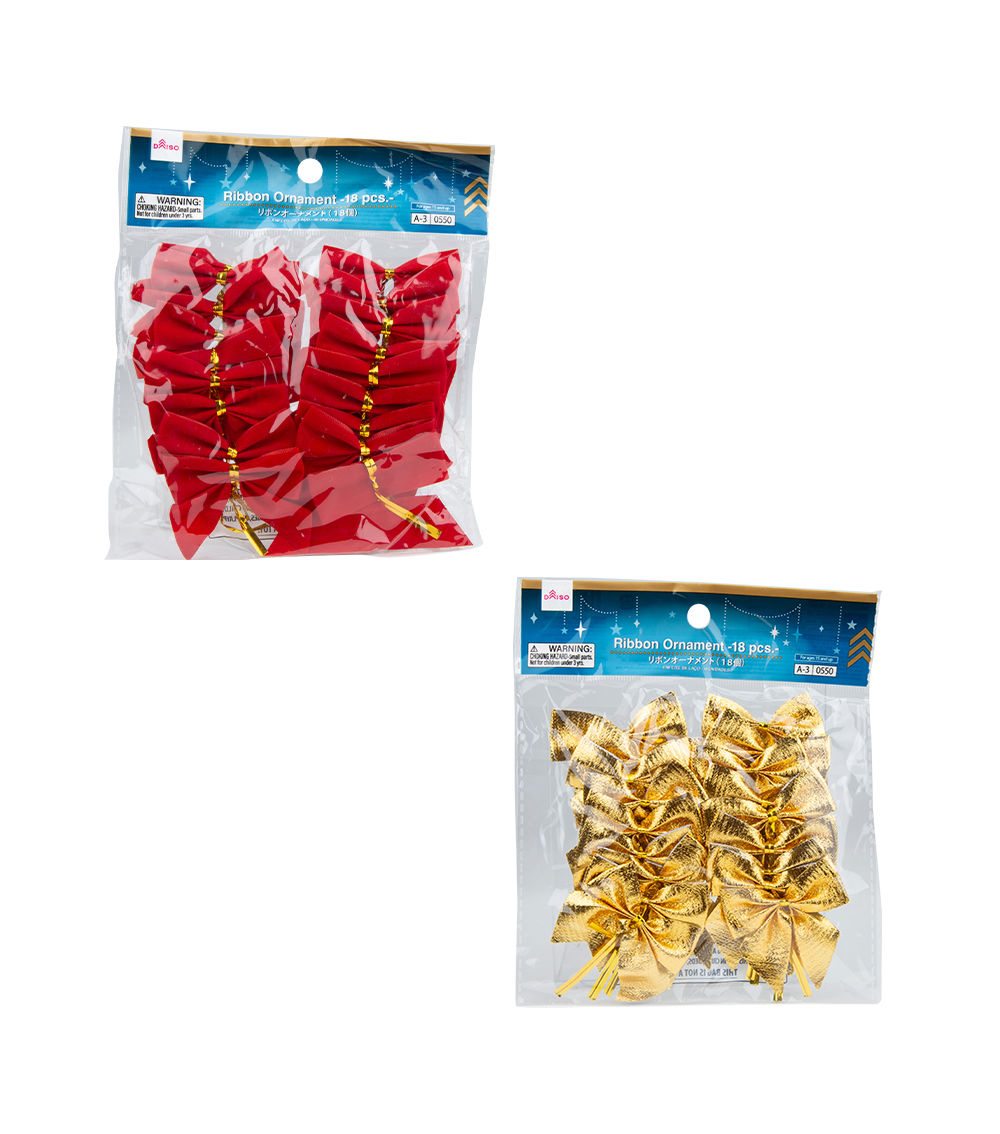 Christmas Ribbon Ornament – 18 pcs, Assorted (1 pc)