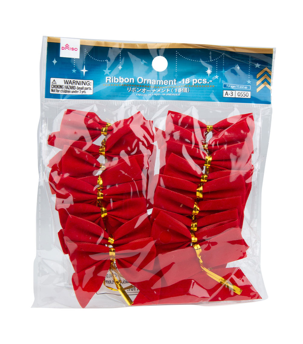 Christmas Ribbon Ornament – 18 pcs, Assorted (1 pc)
