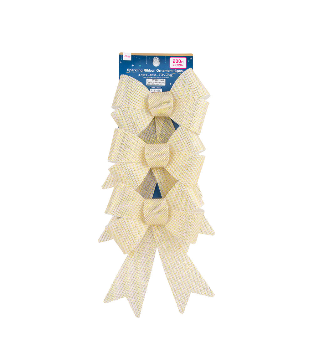 Christmas Sparkling Ribbon Ornament – 3 pcs, Assorted (1 pc)