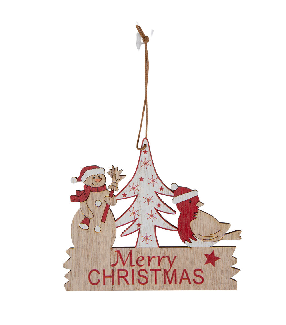 Christmas Wooden Plate Ornament – A, Assorted (1 pc)