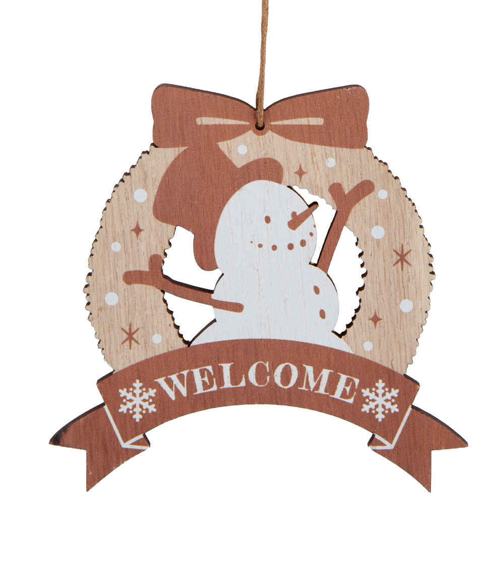 Christmas Wooden Plate Ornament – B, Assorted (1 pc)