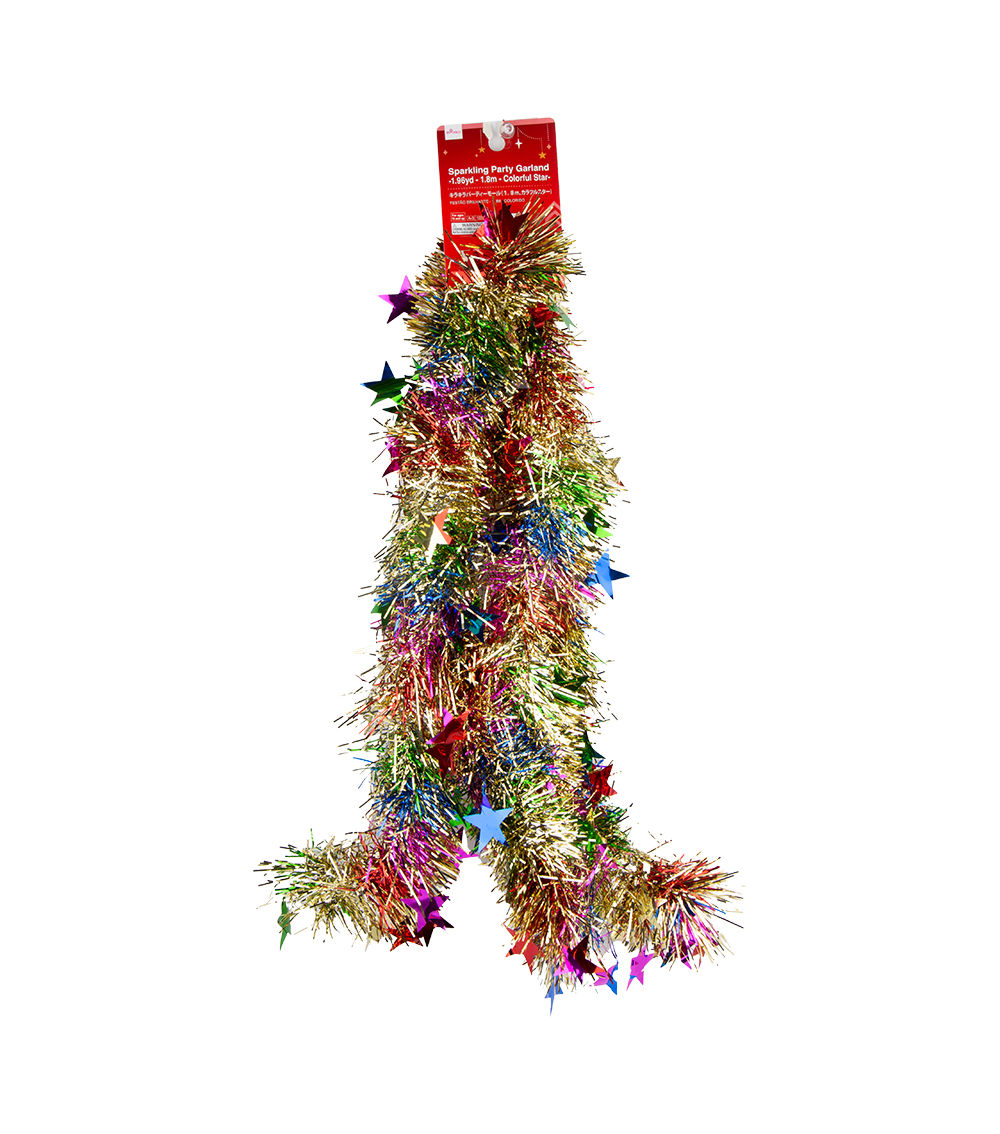 Christmas Sparkling Garland – Colorful Star – (1.96yd/1.8m)