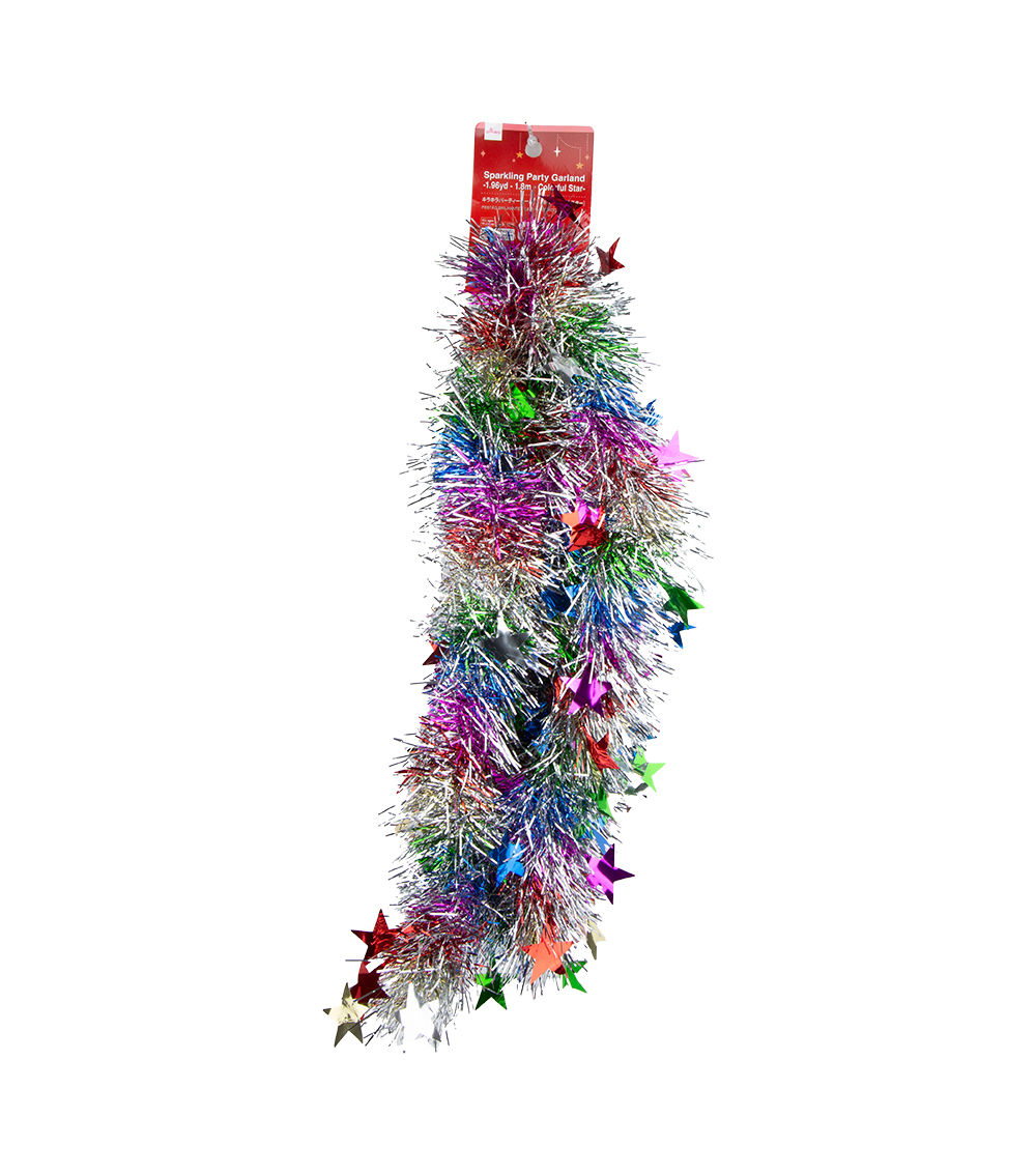 Christmas Sparkling Garland – Colorful Star – (1.96yd/1.8m)