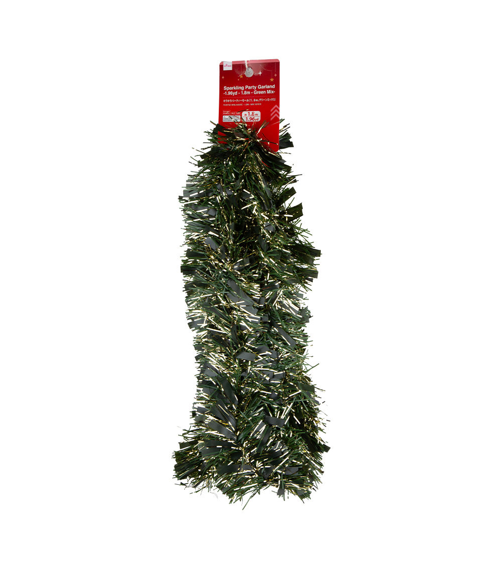 Christmas Sparkling Party Garland – 1.96yd / 1.8m, Green Mix