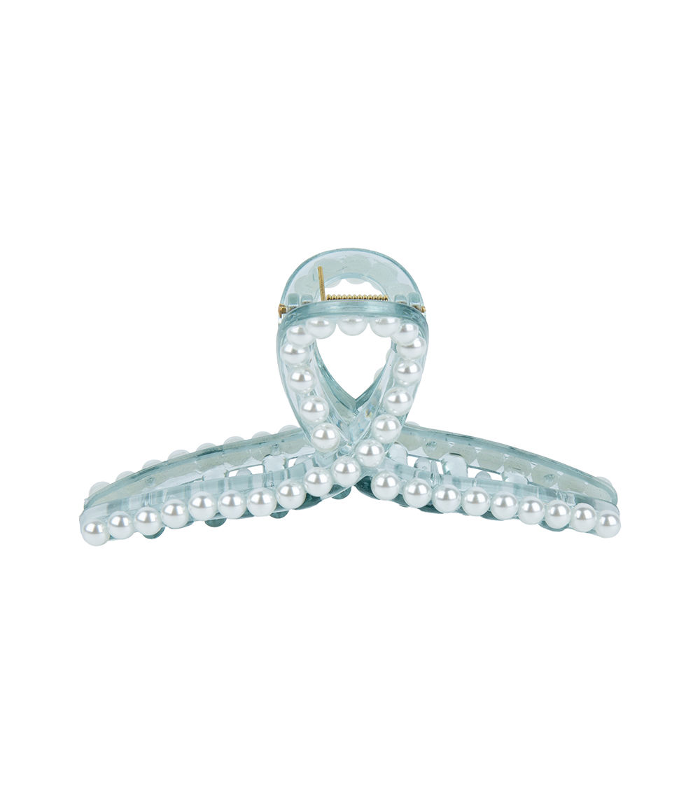 Cross Line Pearl Border Claw Clip, Assorted (1pc)