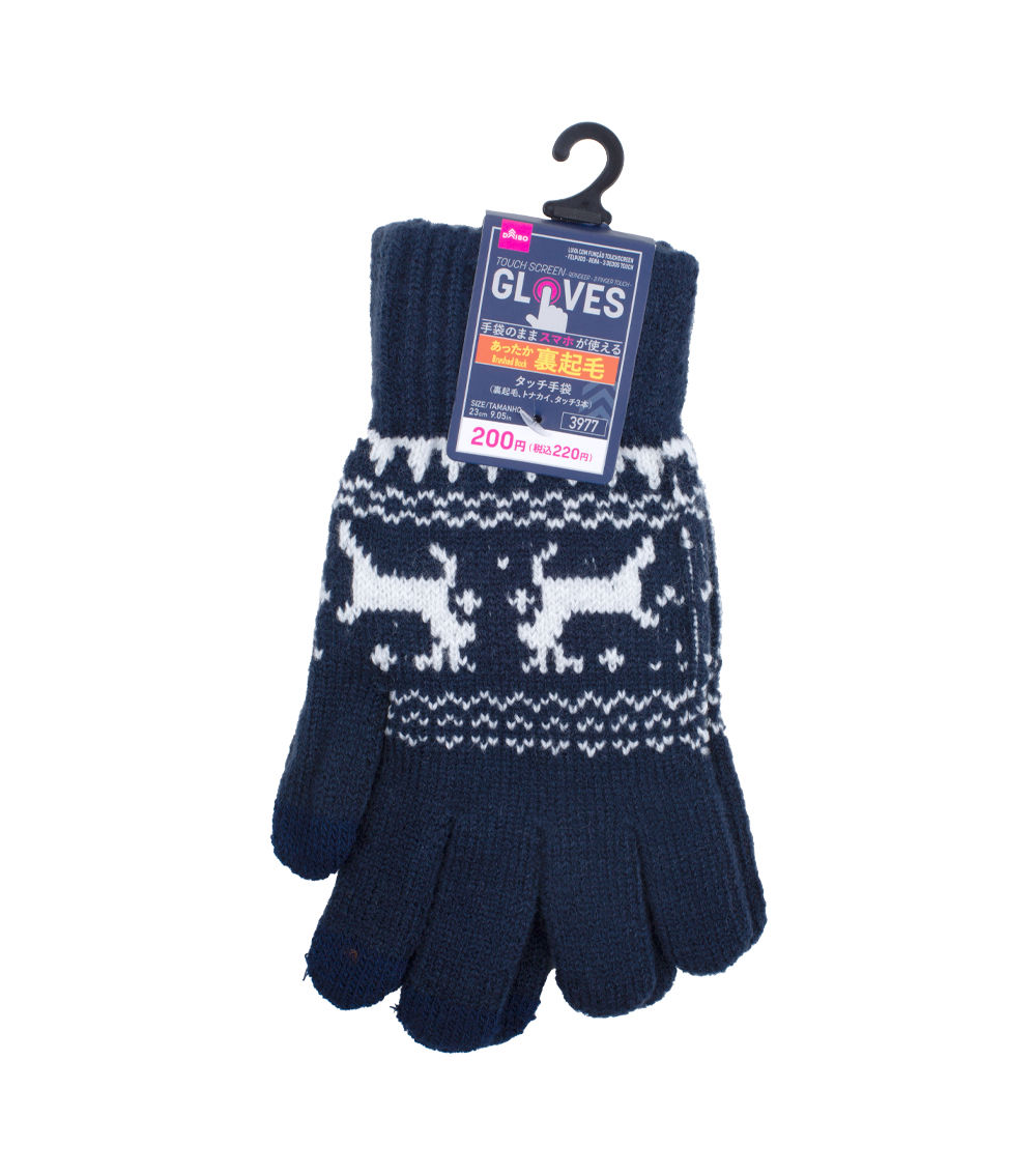 Brushed Back Reindee Touchscreen Gloves, Assorted (1 pc)