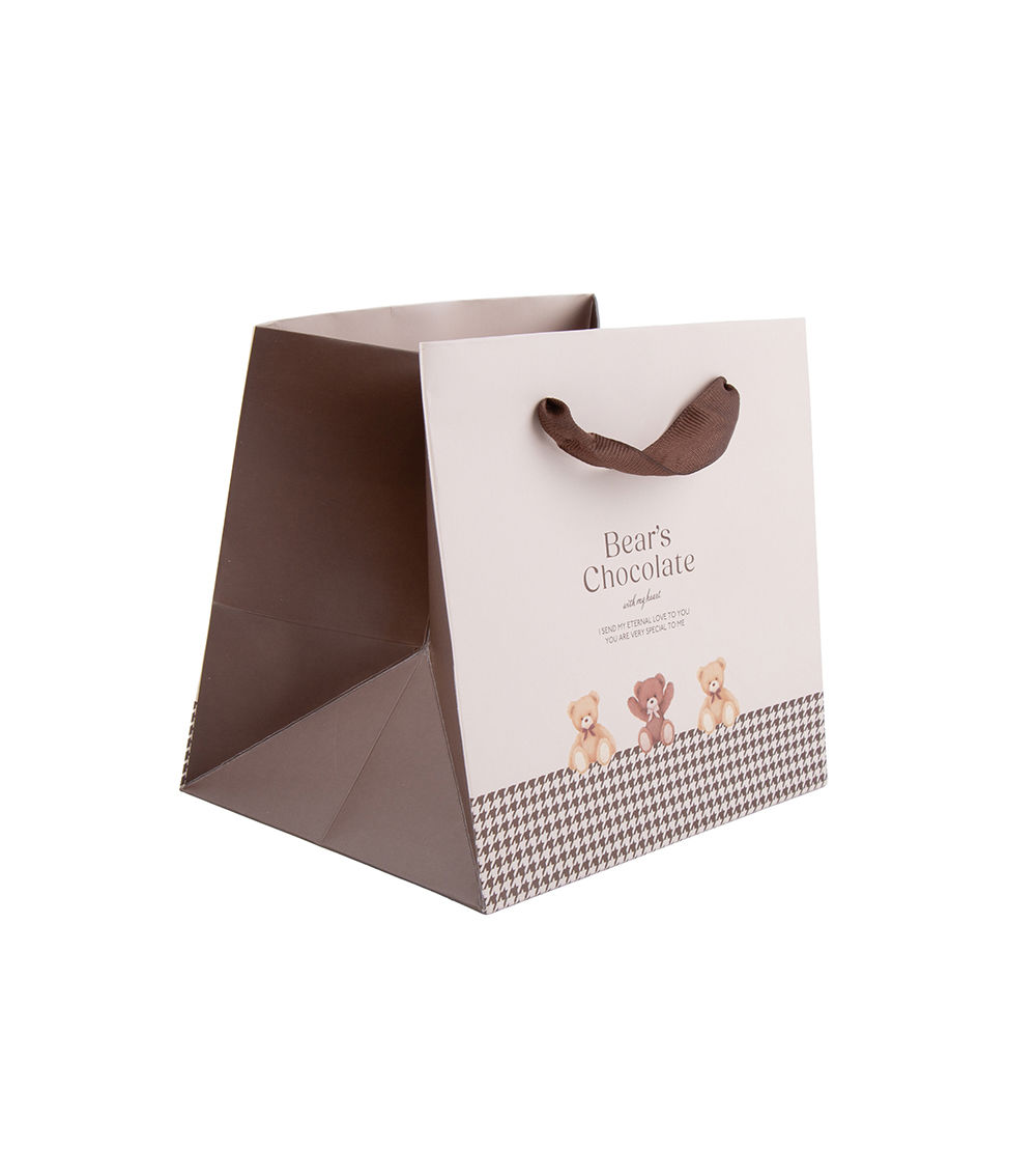 Bear Paper Handle Bag, Assorted (15cm x 16cm x 13cm)