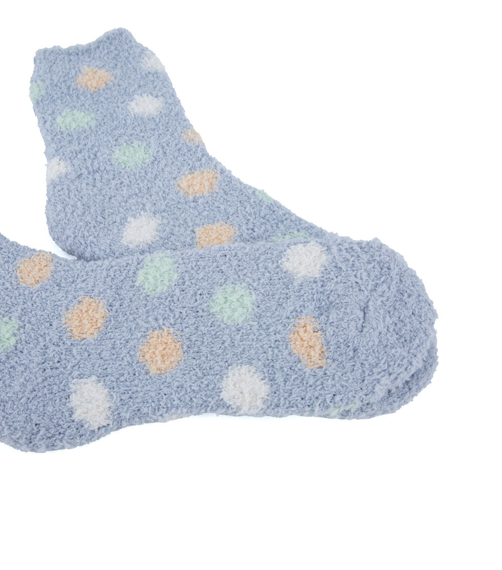 Ladies' Fluffy Room Socks with Colorful Dots, Assorted(1 pc)