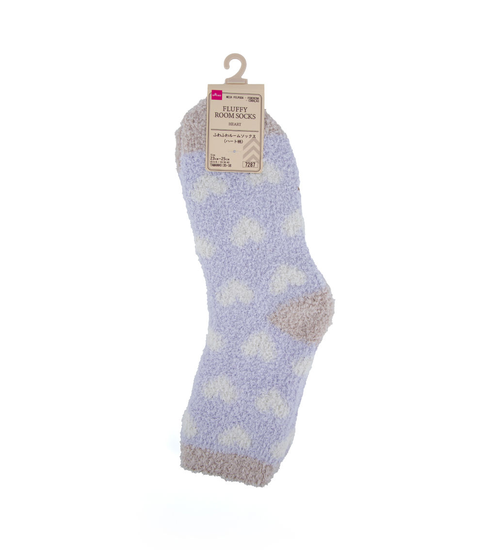 Heart Pattern Fluffy Room Socks for Ladies, Assorted (1 pc)