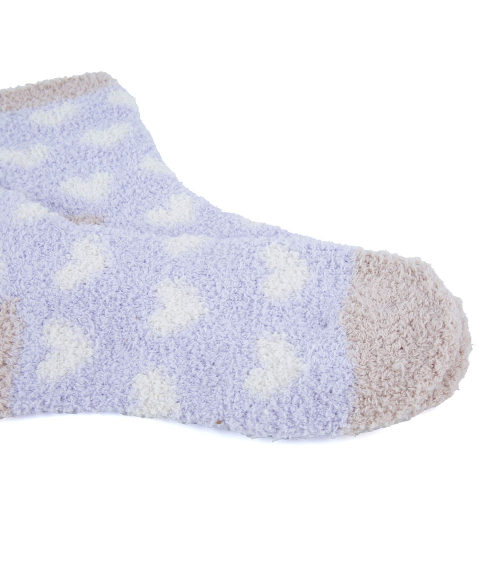 Heart Pattern Fluffy Room Socks for Ladies, Assorted (1 pc)