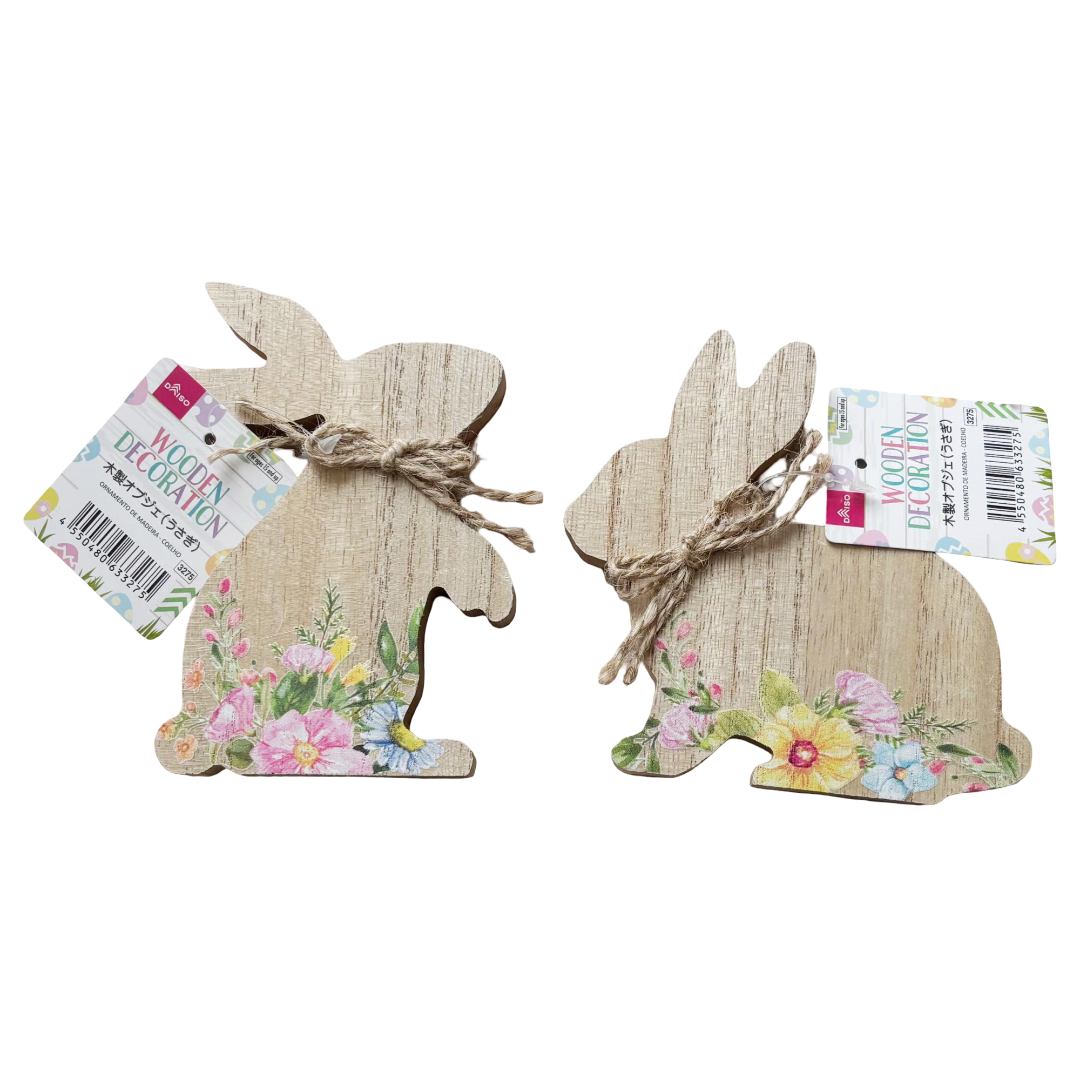 Wooden Rabbit Decoration – Assorted Design, (1 pc)