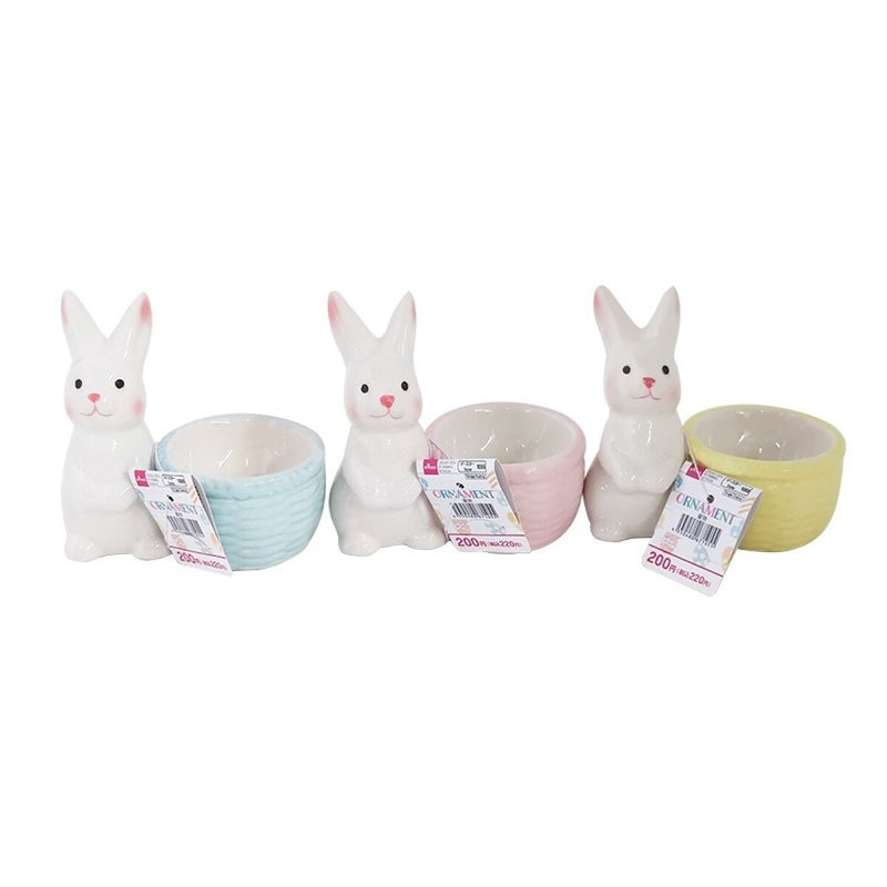 Easter Pottery Rabbit with Baske - Assorted (1 pc)