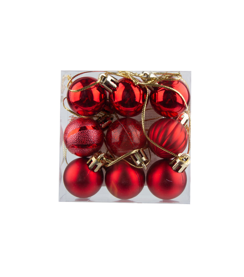 Christmas Ornament – 1.18 in / 3 cm, 9 pcs, Assorted (1 pc)