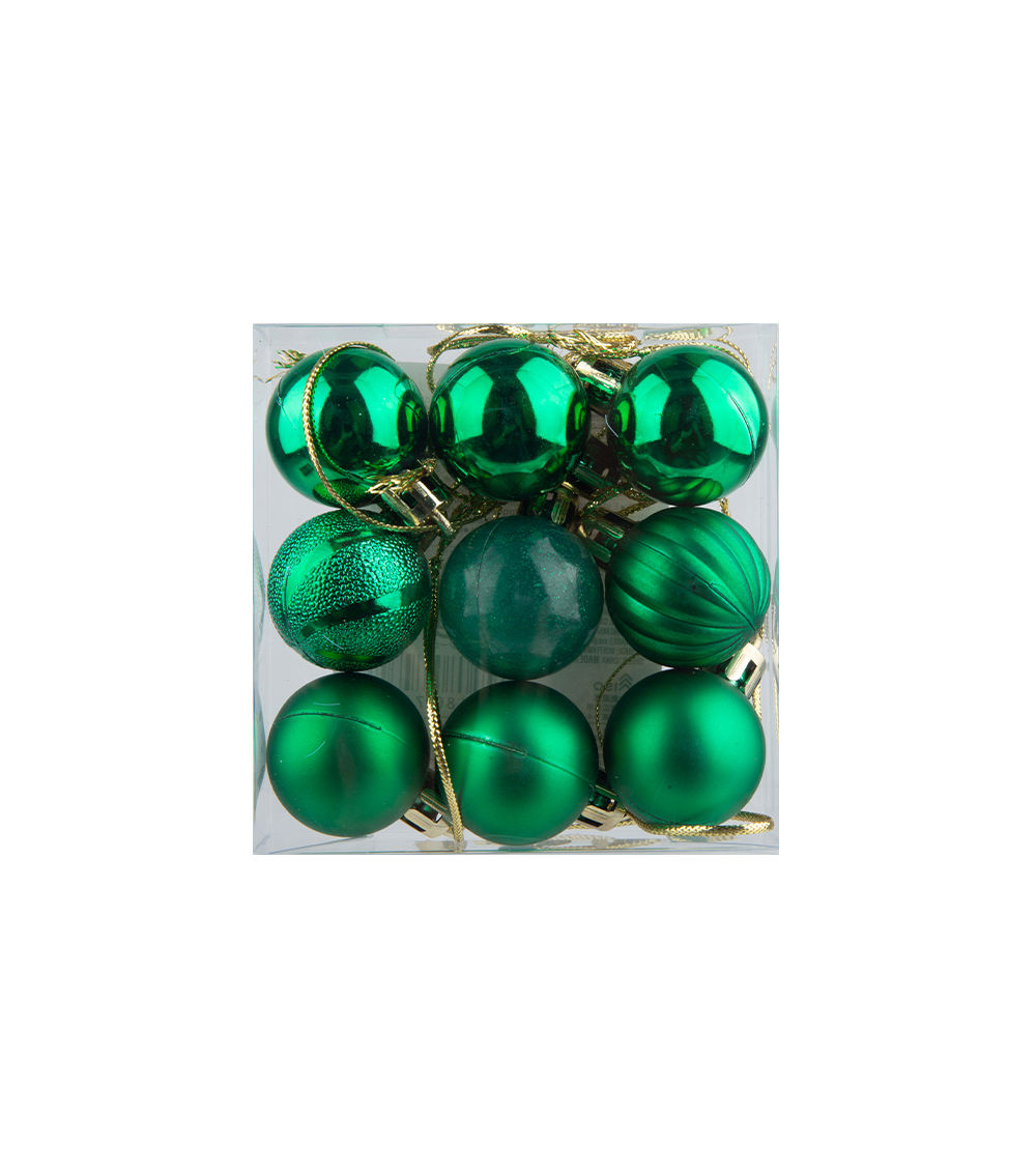 Christmas Ornament – 1.18 in / 3 cm, 9 pcs, Assorted (1 pc)