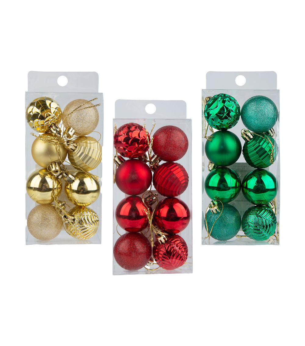Christmas Ornament – 1.57 in / 4 cm, 8 pcs, Assorted (1 pc)