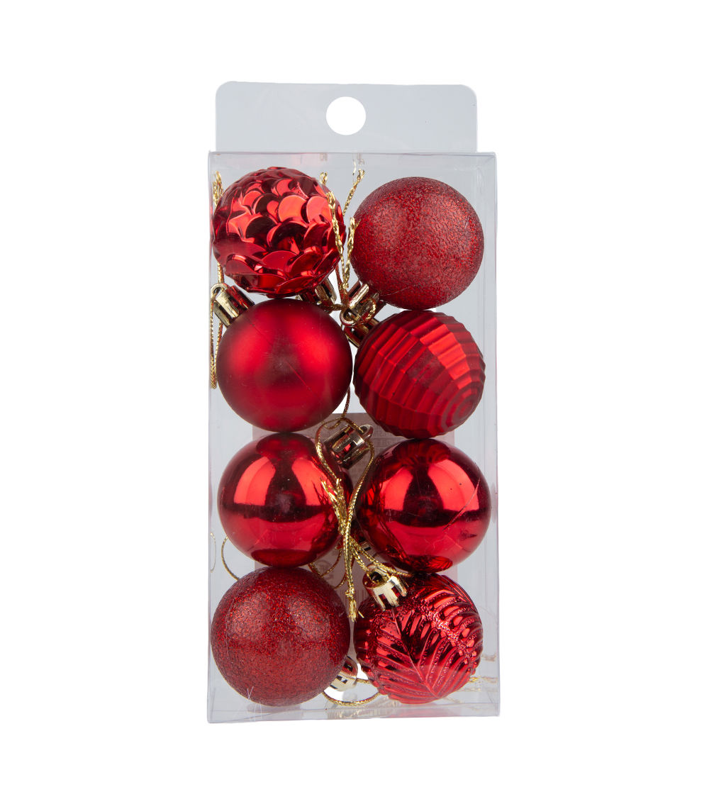 Christmas Ornament – 1.57 in / 4 cm, 8 pcs, Assorted (1 pc)