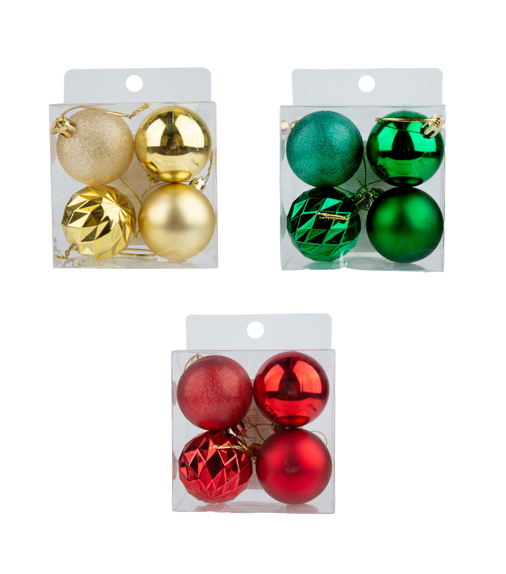 Christmas Ornament – 1.96 in / 5 cm, 4 pcs, Assorted (1 pc)