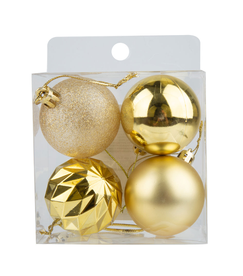 Christmas Ornament – 1.96 in / 5 cm, 4 pcs, Assorted (1 pc)