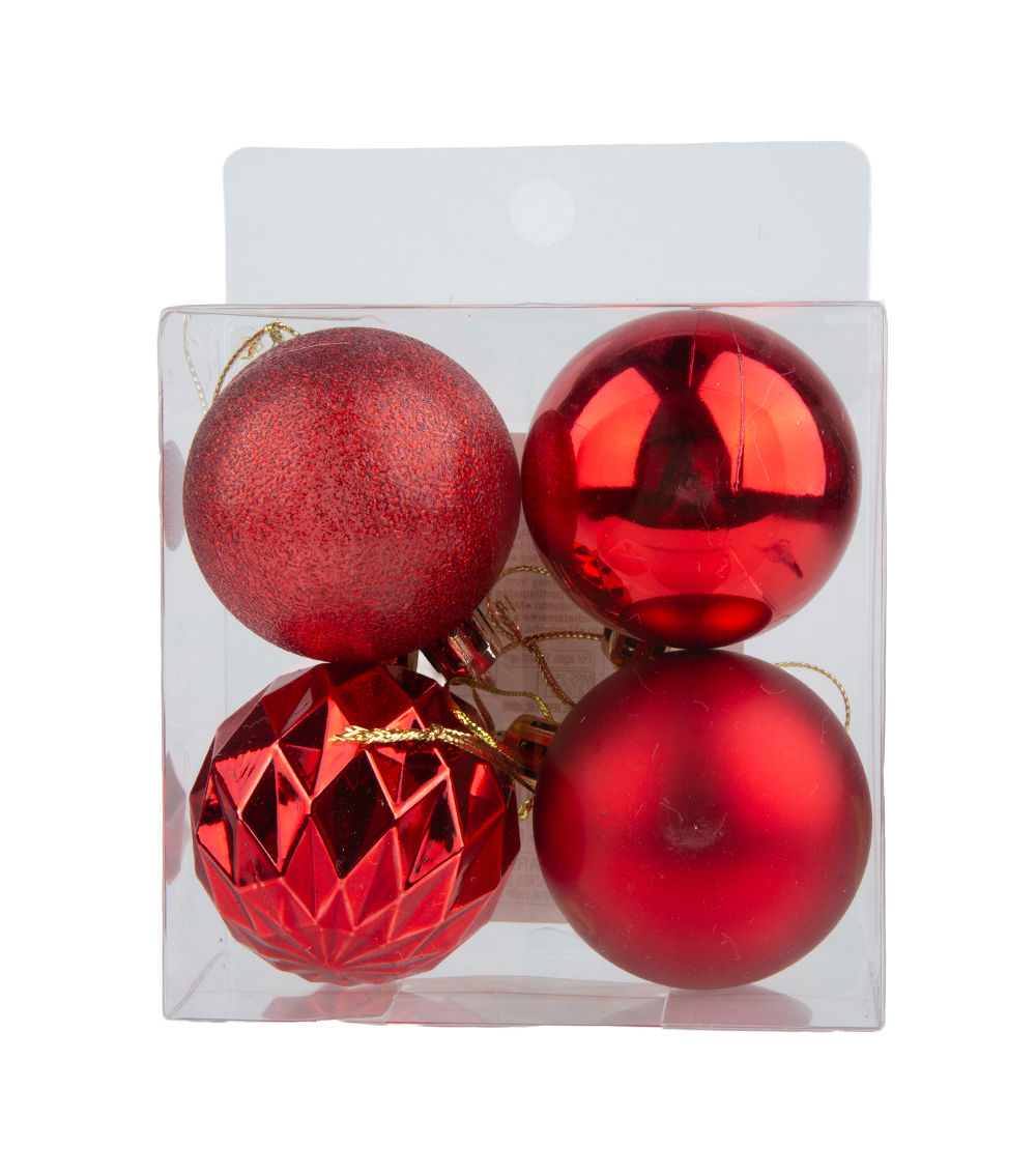 Christmas Ornament – 1.96 in / 5 cm, 4 pcs, Assorted (1 pc)