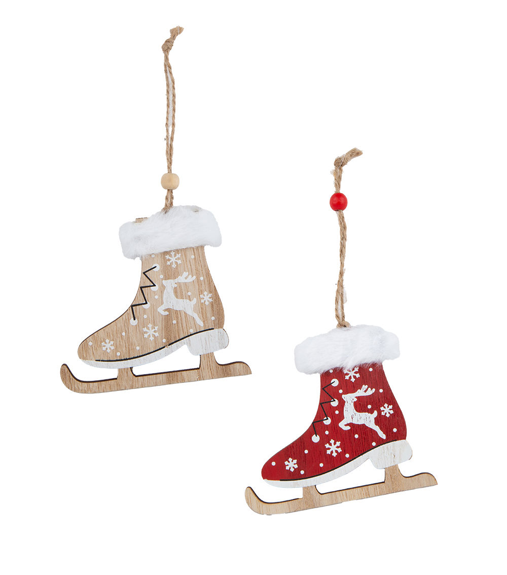 Wooden Ornament – Boot – Assorted (1 pc)