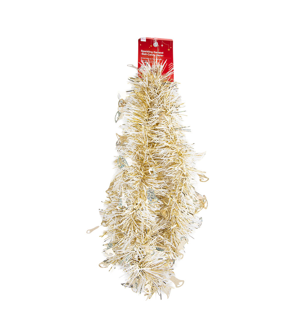 Sparkling Garland – Bell & Candy Cane, Assorted (1 pc)