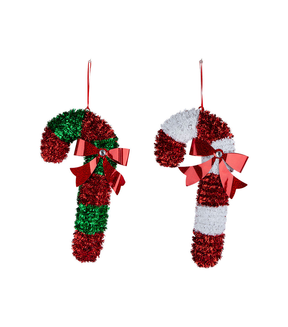 Sparkling Garland Ornament – Candy Cane, Assorted (1 pc)