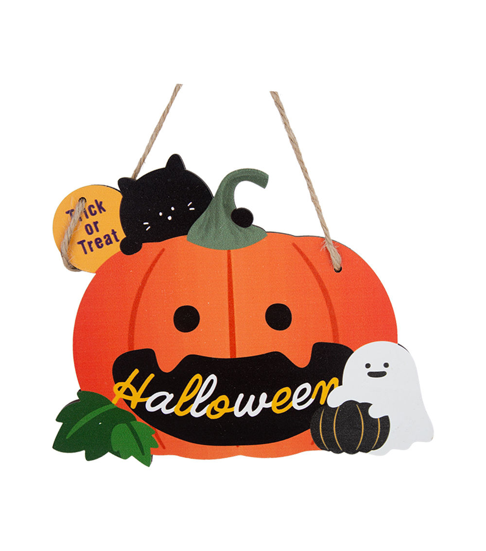 Halloween Wall-Mounted Wooden Plate – Assorted (1 pc)