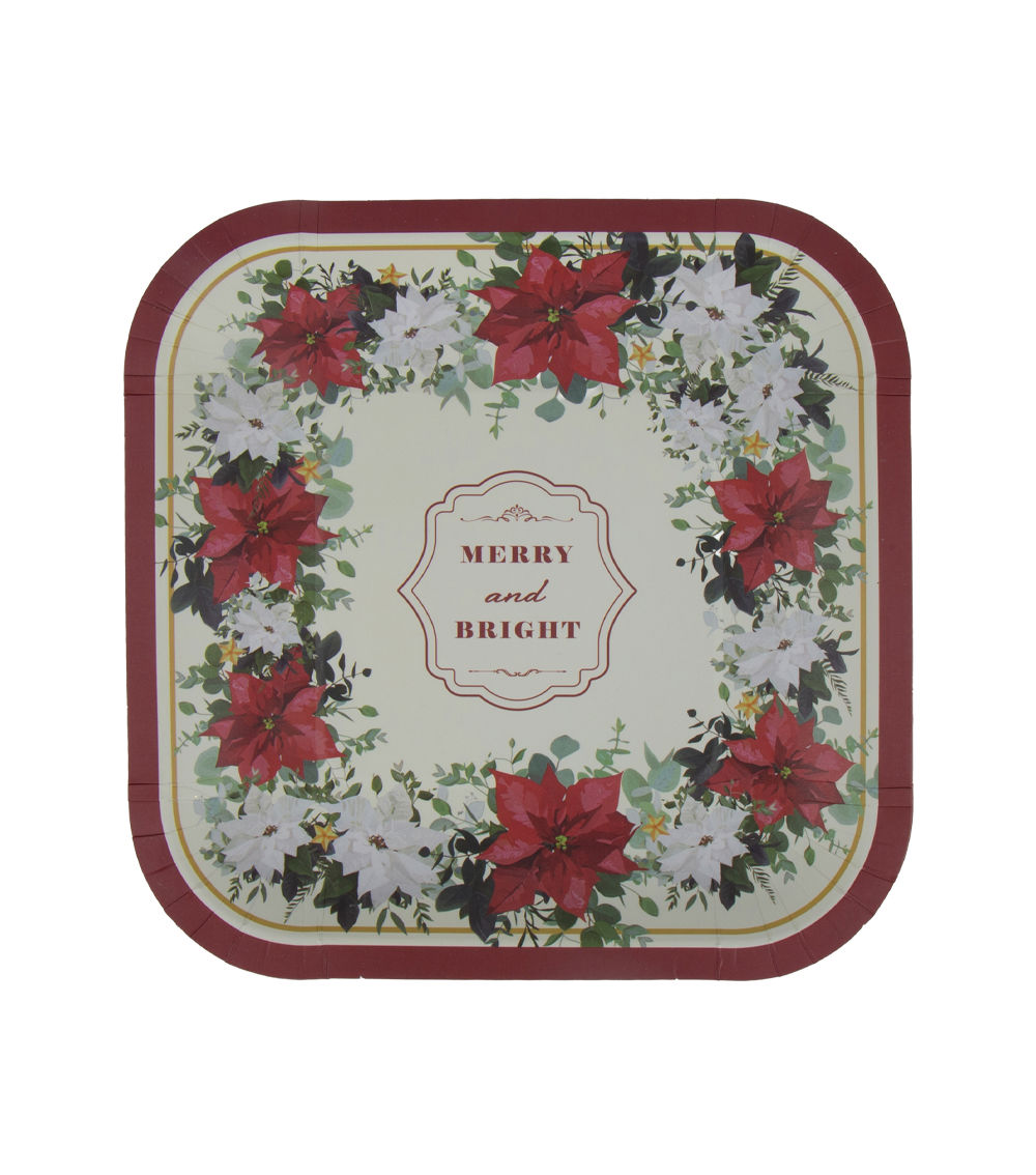 Paper Plates – CF Botanical Square, (8 pcs)