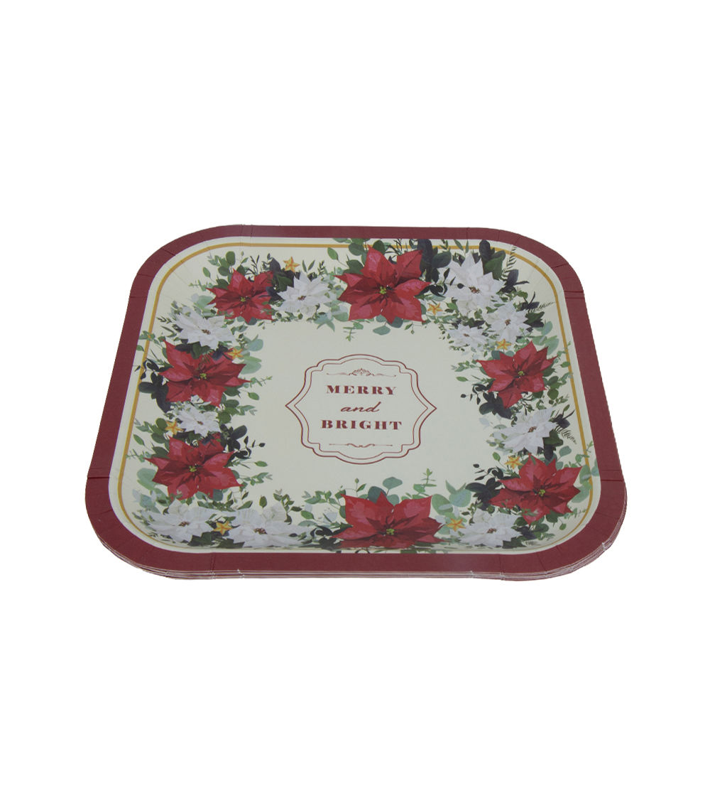 Paper Plates – CF Botanical Square, (8 pcs)