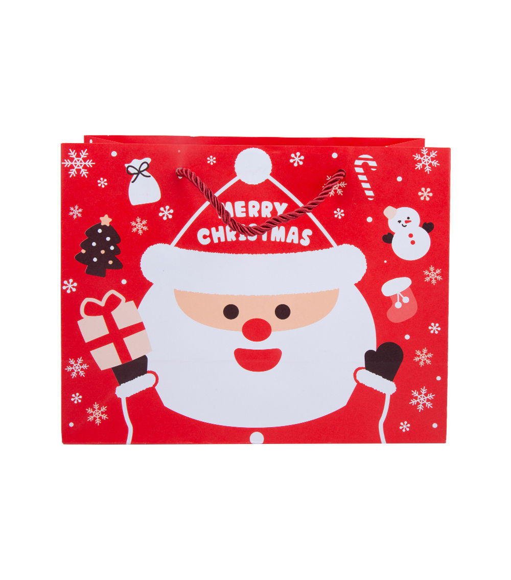 Handbag – Smiling Santa, Red & White