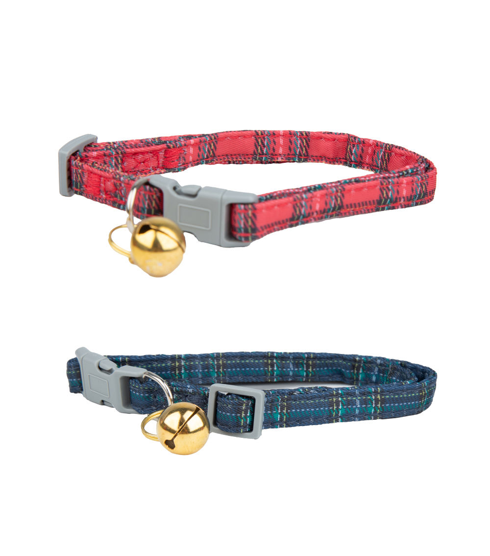 Pet Collar – Christmas Checkered, (Assorted, 1 pc)