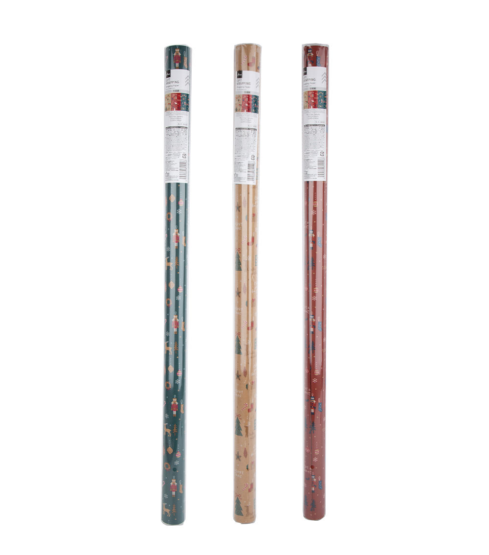 Christmas Kraft Wrapping Paper - B, Assorted (1 pc)