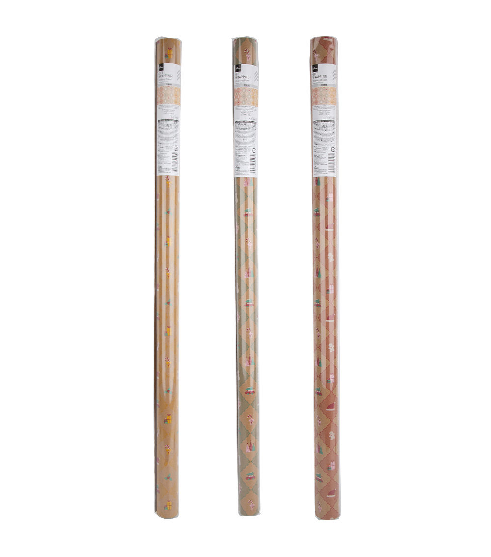 Christmas Kraft Wrapping Paper – A, Assorted (1 pc)