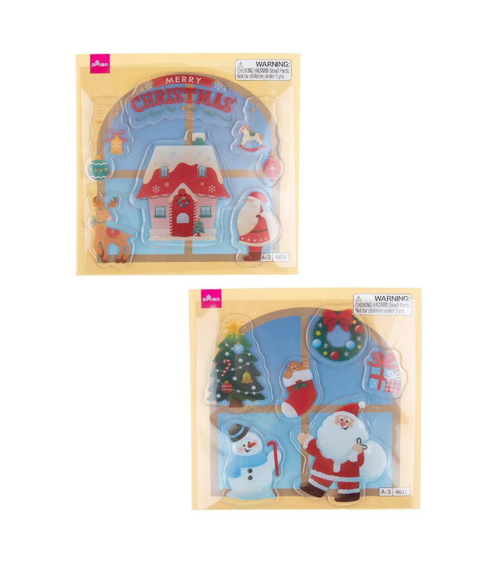 Christmas Printed Gel Stickers – Assorted (1 pc)