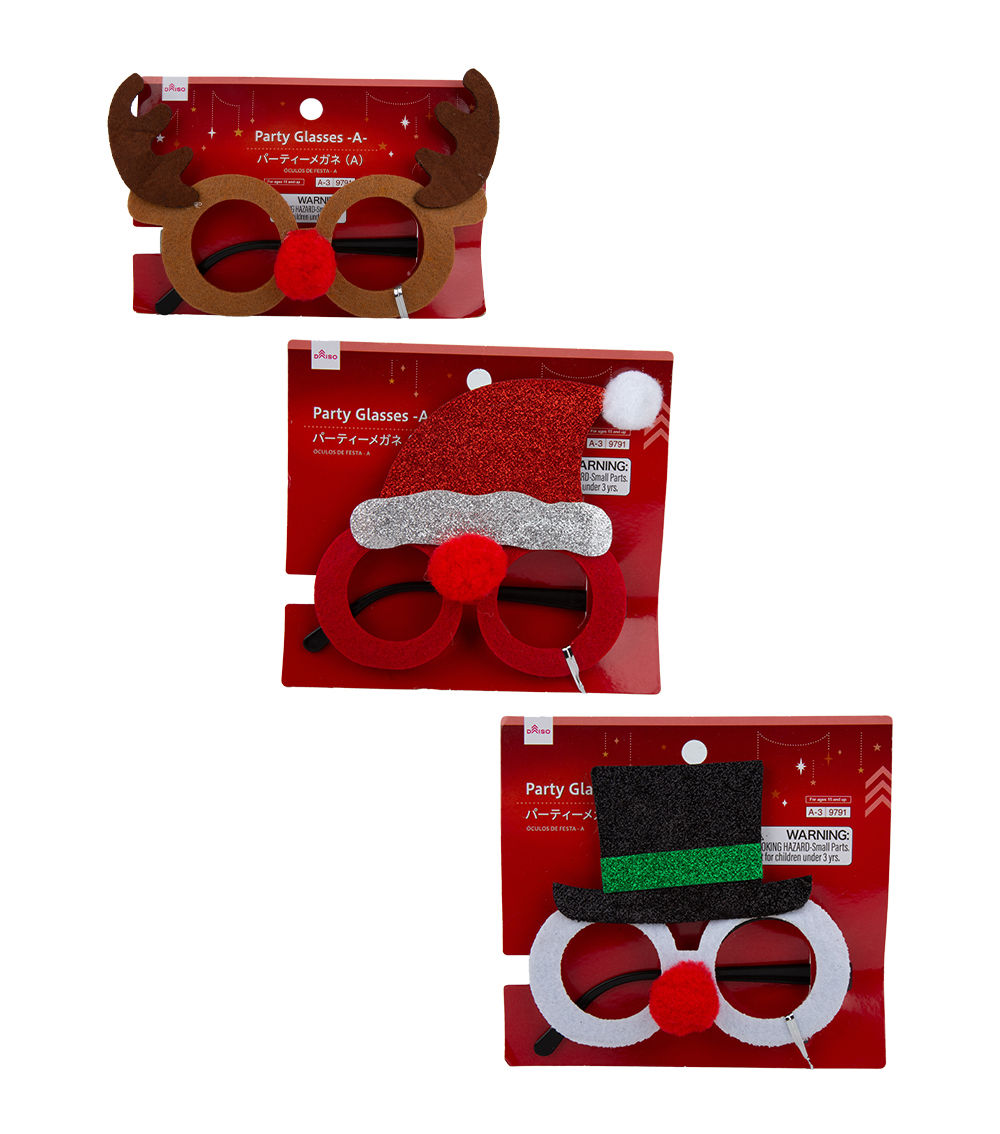 Christmas Party Glasses – A, Assorted (1 pc)