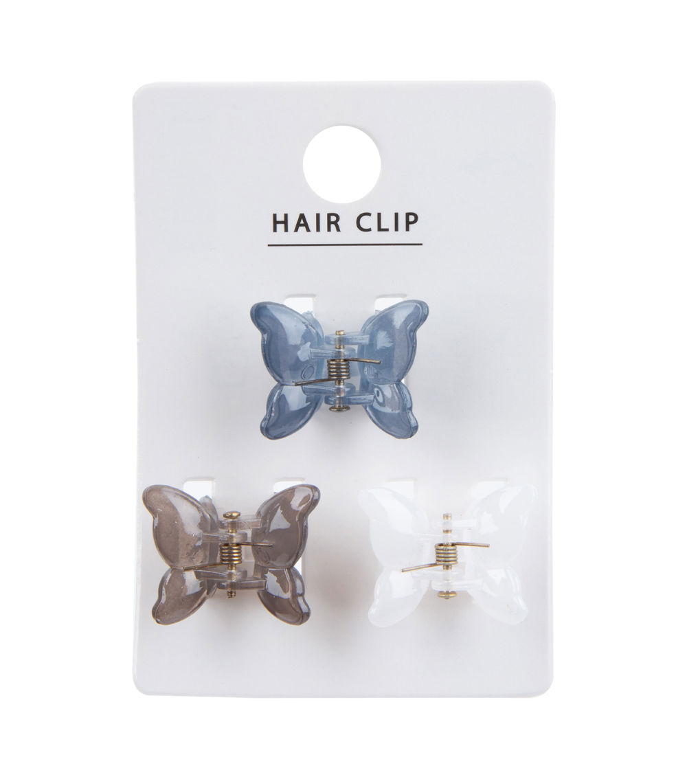 Glossy Mini Butterfly Claw Clips Set of 3, Assorted (1 pc)